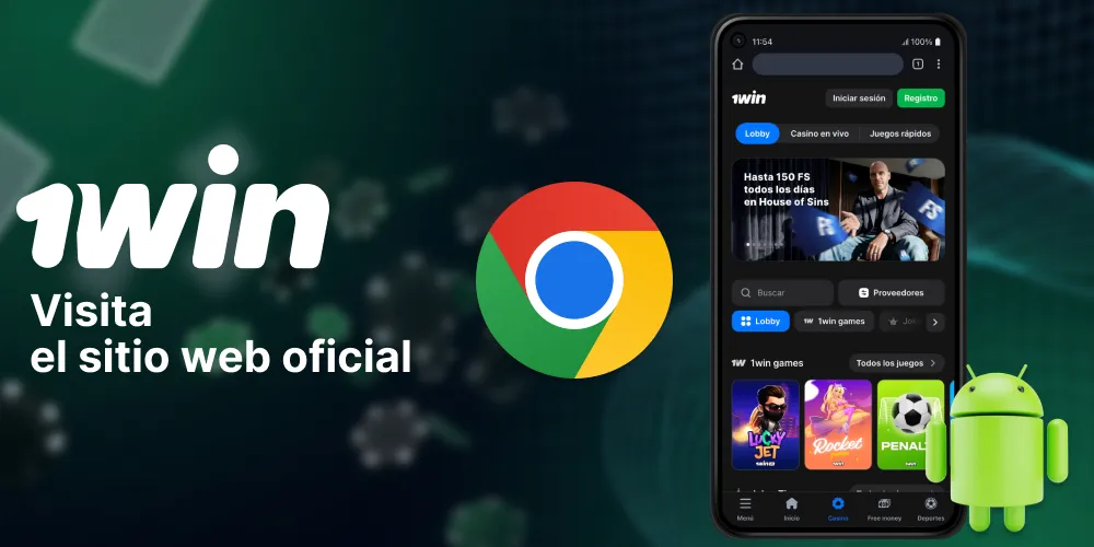 Visita el sitio web oficial de 1Win Argentina desde tu dispositivo Android