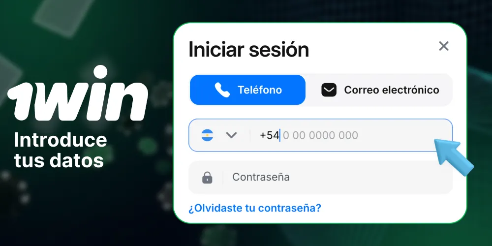 Formulario de inicio de sesión de 1Win Argentina