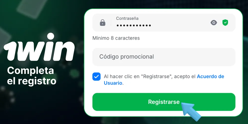 Confirmación final del registro en la plataforma de 1Win Argentina